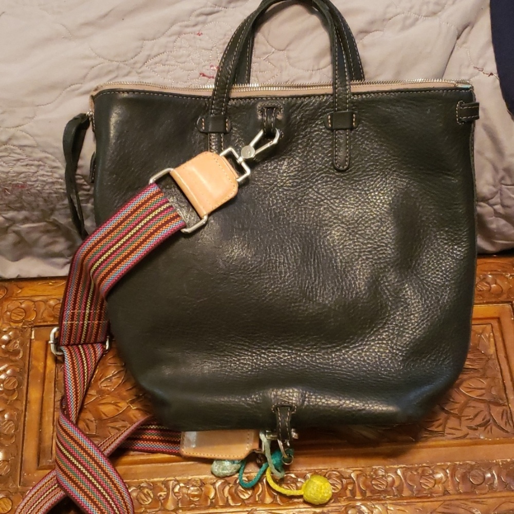 Consuela Black Leather Sling